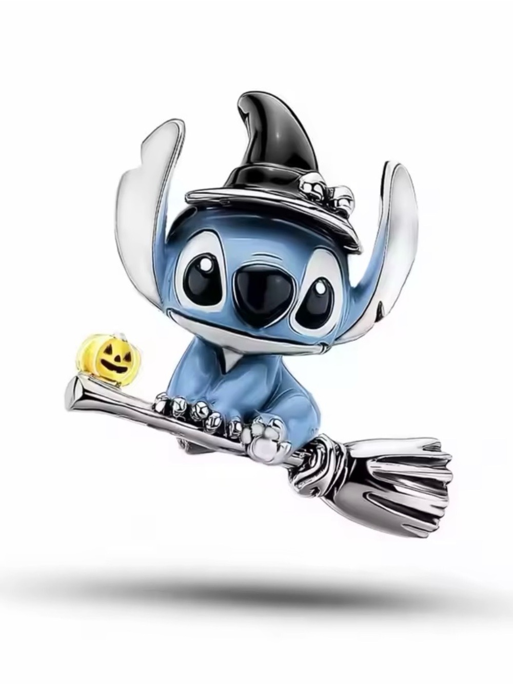 Disney’s sterling silver Stitch Halloween Witch Charm in Blue and Black